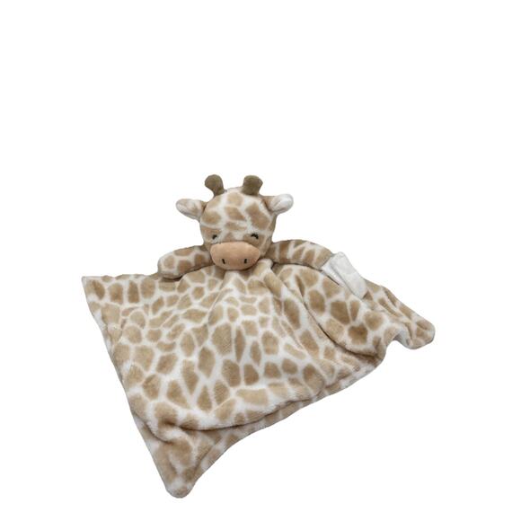 CARTER'S 2016 TAN GIRAFFE PACIFIER HOLDER BABY SECURITY BLANKET SOFT 12" x 12" - Picture 1 of 6